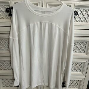 White long sleeve athletic shirt